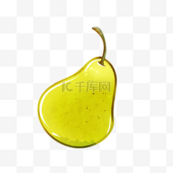 黄色的水果梨插画