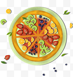 水果披萨手绘插画