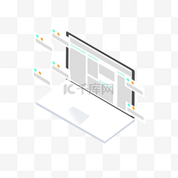 app引导页图片_2.5D电脑办公素材