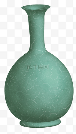 中国风古玩图片_中国风绘制古董玉花瓶