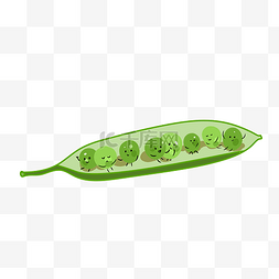 一摊豆子图片_豌豆船手绘可爱植物