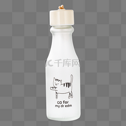 创意饮料图片_白色创意立体饮料瓶子元素