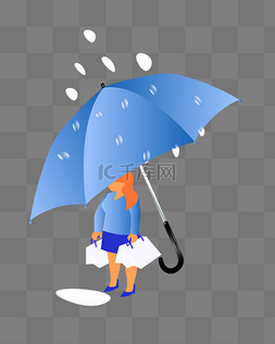 雨天打伞女孩图片_春雨女孩打伞