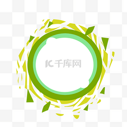绿色印章效果图片_绿色水彩圆形标签