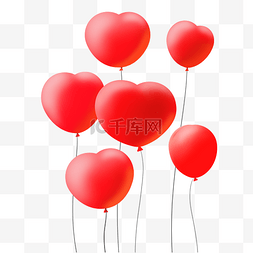 红色气球图片_卡通爱心红色气球