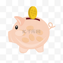 手绘金融小猪插画