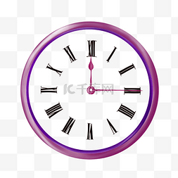 紫色钟表时表 