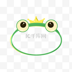 绿色的青蛙图片_手绘可爱的青蛙边框