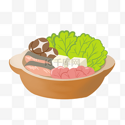 美食涮菜食物插画