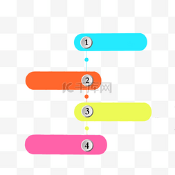 ppt模板图片_彩色长条形PPT信息表