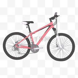 素材自行车图片_粉色的交通自行车插画