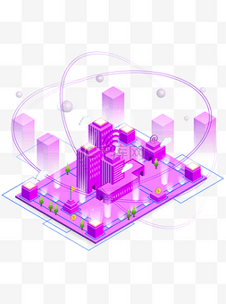 信号图片_2.5D科技互联网城市建筑信号智慧