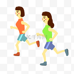 女孩子们运动健康跑步