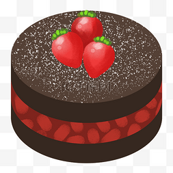 手绘甜品甜点美食之巧克力草莓蛋