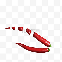 美食红色创意图片_红色辣椒蔬果素材手绘写实免扣