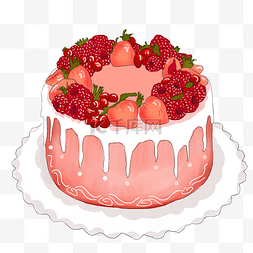 草莓熊草莓熊图片_插画手绘生日蛋糕