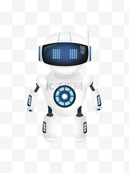 科技智能机器人图片_白色微立体质感科技风智能机器人