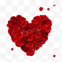 心形组成的气球图片_免扣情人节心形玫瑰花瓣
