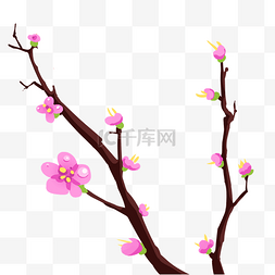 春天图片_花朵春天的花枝插画