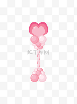 绿色情人节创意造型粉色气球元素