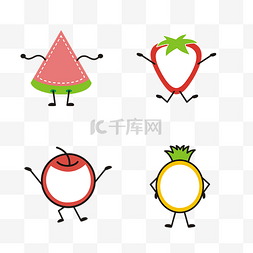 可爱菠萝图片_卡通可爱水果素材