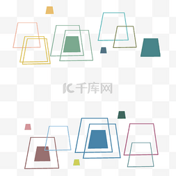 不规则图案图形图片_梯形几何不规则线条图形