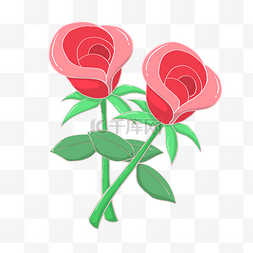 花朵手绘花朵图片图片_手绘红色玫瑰花