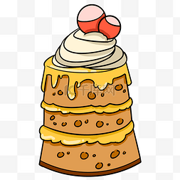 蛋糕店灯箱图片_卡通美味蛋糕插画