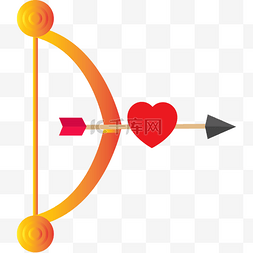 丘比特箭爱心图片_卡通风格矢量丘比特箭