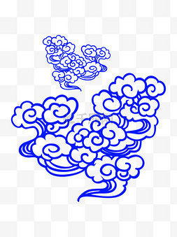 中国传统线性云矢量素材