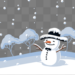 大雪中的雪人先生
