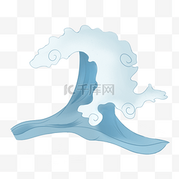 白色海浪纹图片_蓝色浪花形状