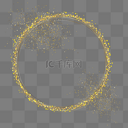 粉边框图片_金色卡通风格圆形边框
