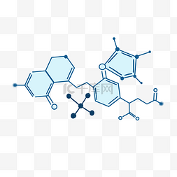 蓝色分子图案插图