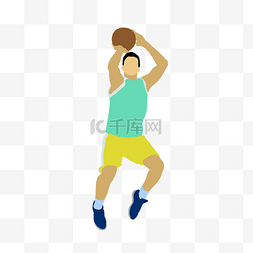 运动会图片_卡通插画打篮球的人矢量图