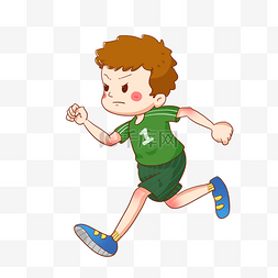小男孩萌图片_秋季运动会用力奔跑的男孩免抠素