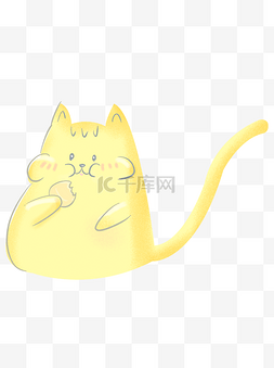 胖嘟嘟的黄色小猫咪装饰元素