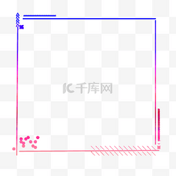 科技边框几何线条图片_彩色渐变科技边框插画