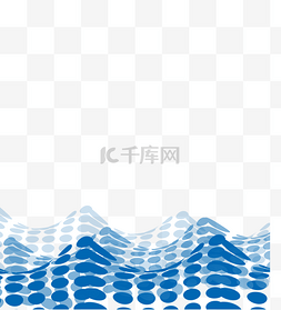 海浪礁石图片_蓝色科幻通用波浪装饰