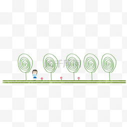 线条图片_卡通绿色线条分割线