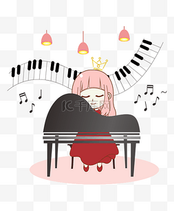 弹钢琴的女孩图片_正在弹钢琴的女孩下载