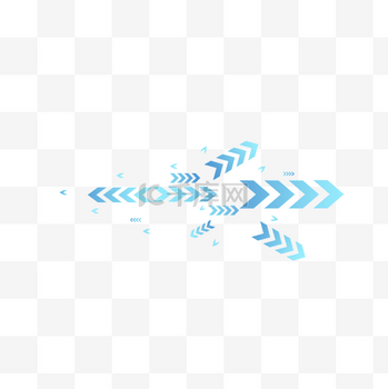蓝色科技箭头图标效果