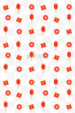 灯笼图片_新年花包灯笼底纹