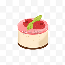 甜品矢量插画图片_水果奶油蛋糕插画