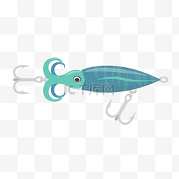 钓鱼鱼钩图片_卡通手绘的犹豫形状鱼饵