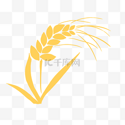 金色剪影水稻PNG