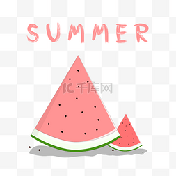 夏季水果西瓜免扣矢量图