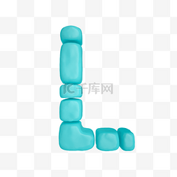 字母l图片_C4D柔体泡沫立体字母L元素