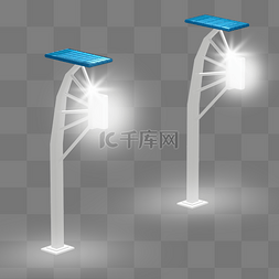 太阳能路灯白色扇形城市规划路灯