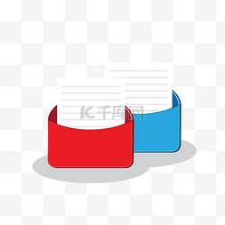 喜庆的文本框图片_红色立体时尚的信封信纸